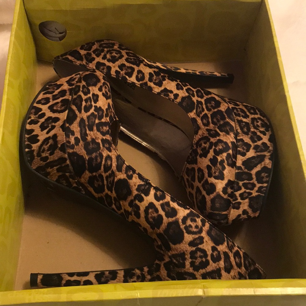 Leopard high heel shoes party shoes club shoes